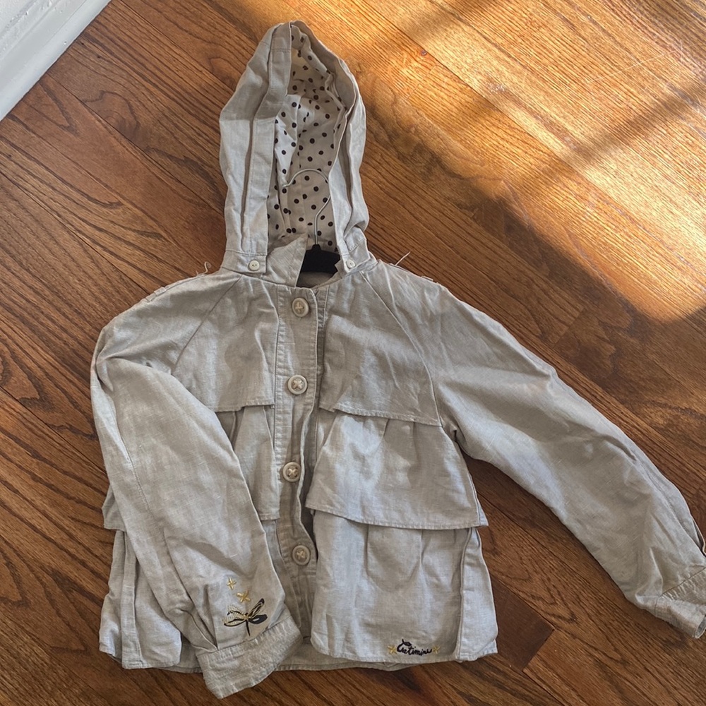 Catimini Poka Dot Jacket with Hood Girls Size 8